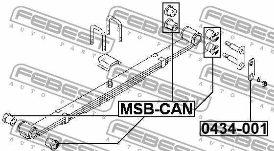 Сайлентблок - втулка рессоры MSB-CAN FEBEST