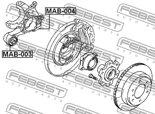 Цапфа ступицы колеса MAB-004 FEBEST