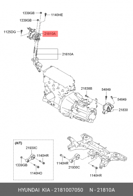Подушка двигателя 2181007050 HYUNDAI KIA