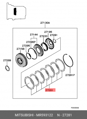 Диски фрикционные АКПП (комплект) MR593122 MITSUBISHI
