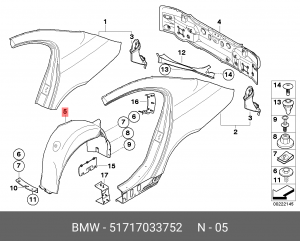 Подкрылок 51 71 7 033 752 BMW