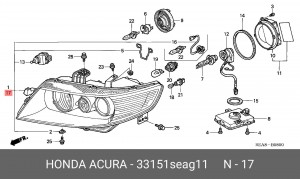 Фара головного света 33151SEAG11 HONDA