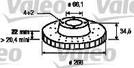 Тормозной диск 186695 VALEO PHC