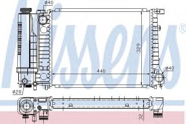 Радиатор охлаждения ДВС 60735 NISSENS