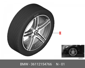 Колесо в сборе 36 11 2 154 766 BMW