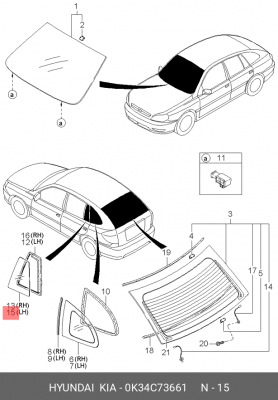 Деталь 0K34C73661 HYUNDAI KIA