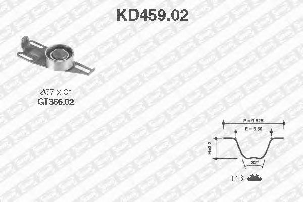 Комплект ремня ГРМ KD459.02 NTN SNR