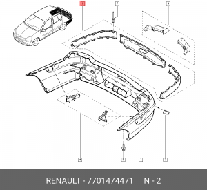 Молдинг бампера 7701474471 RENAULT