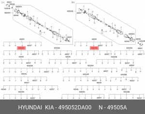 ШРУС 49505-2DA00 HYUNDAI KIA