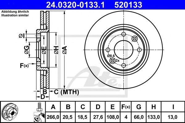 Тормозной диск 24.0320-0133.1 ATE