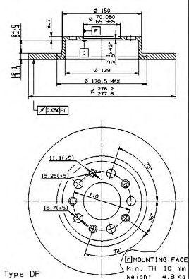 Тормозной диск 08.9364.20 BREMBO