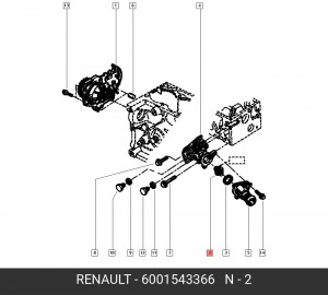 Термостат, охлаждающая жидкость 6001543366 RENAULT