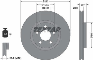 Тормозной диск 92108500 TEXTAR
