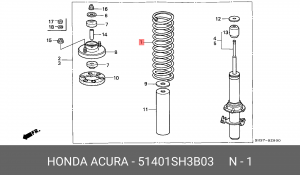Пружина ходовой части 51401SH3B03 HONDA