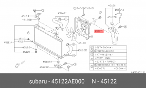 Вентилятор, охлаждение двигателя 45122AE000 SUBARU
