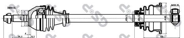 Приводной вал 250201 GS P