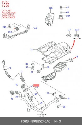 Труба приемная 89GB5246AC FORD