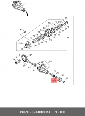 Уплотняющее кольцо, дифференциал 8944080841 ISUZU