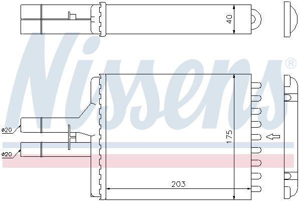 Теплообменник, отопление салона 72656 NISSENS