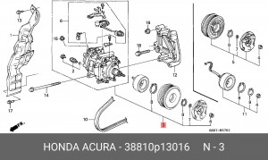 Компрессор, кондиционер 38810P13016 HONDA