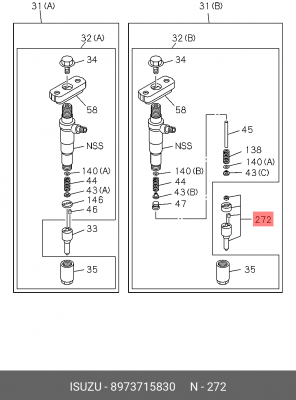Ремкомплект, распылитель 8-97371-583-0 ISUZU