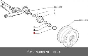 Подшипник ступицы колеса 7688978 ALFA FIAT LANCIA