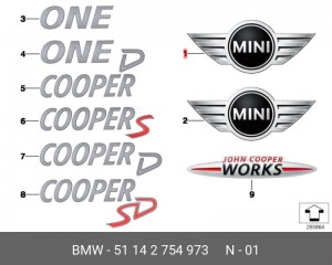 Эмблема 51 14 2 754 973 BMW