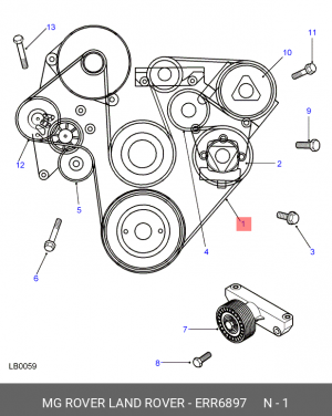 Поликлиновой ремень ERR6897 MG ROVER LAND ROVER