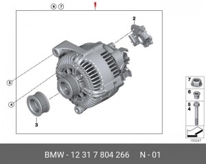 Генератор 12 31 7 804 266 BMW