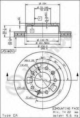 Тормозной диск 09.6852.10 BREMBO