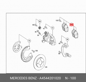 Комплект тормозных колодок, диско A 454 420 10 20 SMART