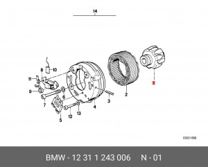 Ротор, генератор 12 31 1243006 BMW