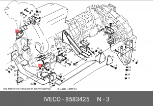 Кронштейн, подвеска двигателя 8583425 IVECO