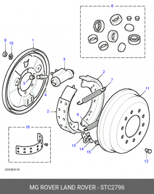 Комплект тормозных колодок STC2796 LAND ROVER