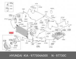 Вентилятор, охлаждение двигателя 977304A000 HYUNDAI KIA