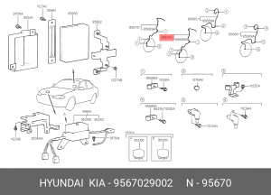 Датчик, частота вращения колеса 95670-29002 HYUNDAI KIA