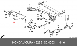 Тяга / стойка, стабилизатор 52321-S2H-003 HONDA