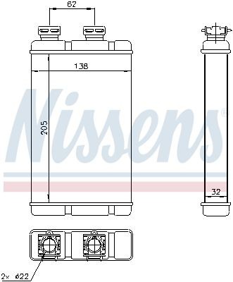 Теплообменник, отопление салона 70513 NISSENS
