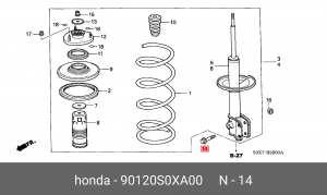 Болт крепления 90120S0XA00 HONDA