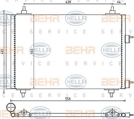Конденсатор, кондиционер 8FC 351 300-671 HELLA