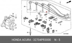 Ккомплект проводов зажигания 32704PR3000 HONDA