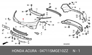 Накладка бампера 04711SMGE10ZZ HONDA