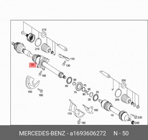 Вал привода колеса A1693606272 MERCEDES BENZ