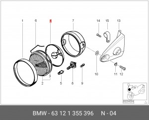 Отражатель 63121355396 BMW