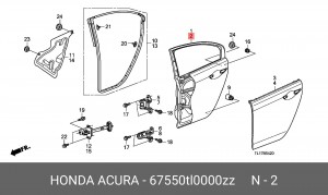 Дверь задняя 67550TL0000ZZ HONDA