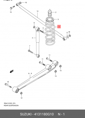 Пружина ходовой части 41311-80G10 SUZUKI