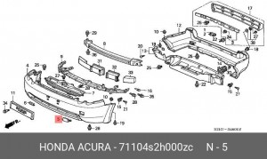 Заглушка бампера 71104S2H000ZC HONDA