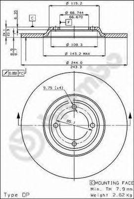 Тормозной диск 08224410 BREMBO