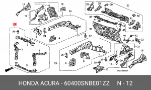 Панель передняя 60400SNBE01ZZ HONDA