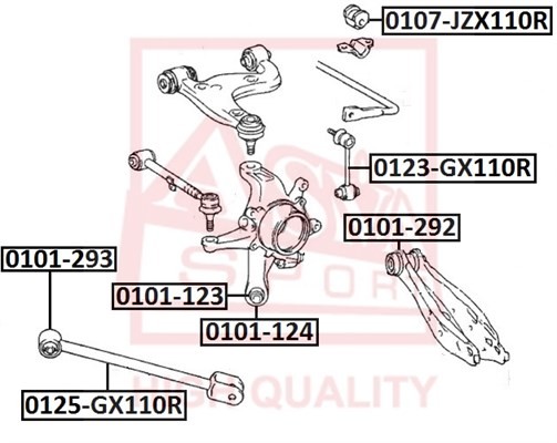 Рычаг подвески 0125-GX110R ASVA